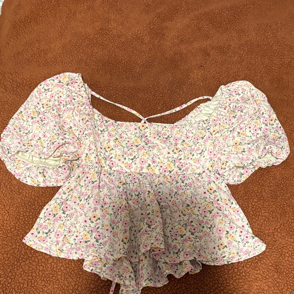 Altard State Floral Puff Sleeve Top